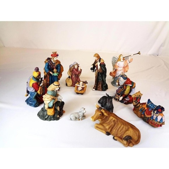 Kirkland Traditions 14 Piece Porcelain‎ Nativity Set Original Box, Vintage 1997 - Picture 1 of 8